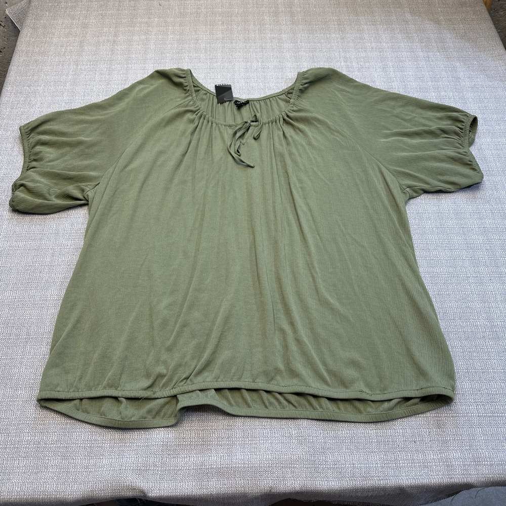 New Torrid Boho Crinkle Gauze Peasant Top size 4 / 4x Olive Green Pullover